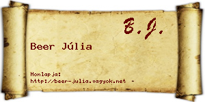 Beer Júlia névjegykártya